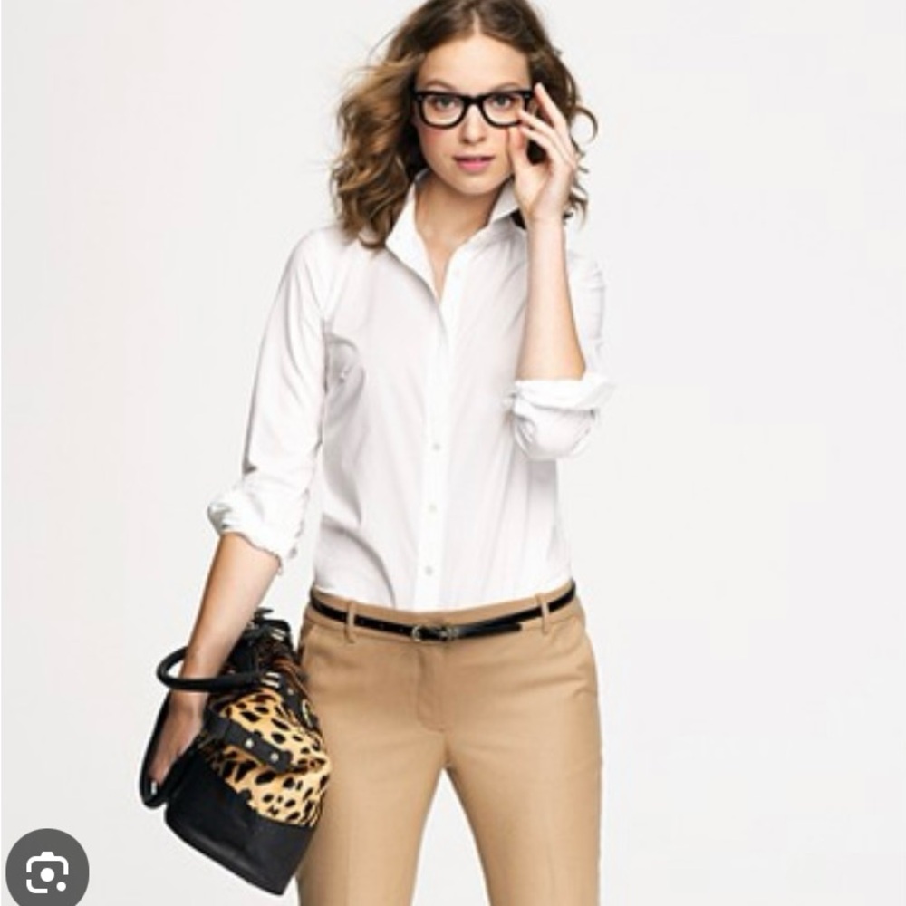 J. Crew Women's White Button-Up Shirt